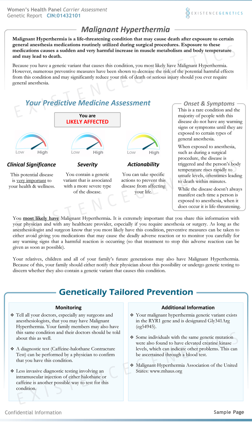 malignant hyperthermia sample genetic report